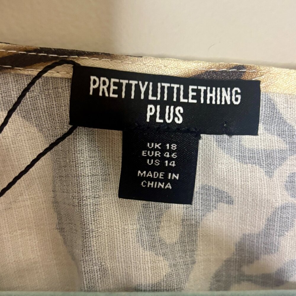 PrettyLittleThing Plus Zebra Print Cowl Ruched Detail Maxi Dress Size US 14 - Picture 6 of 7